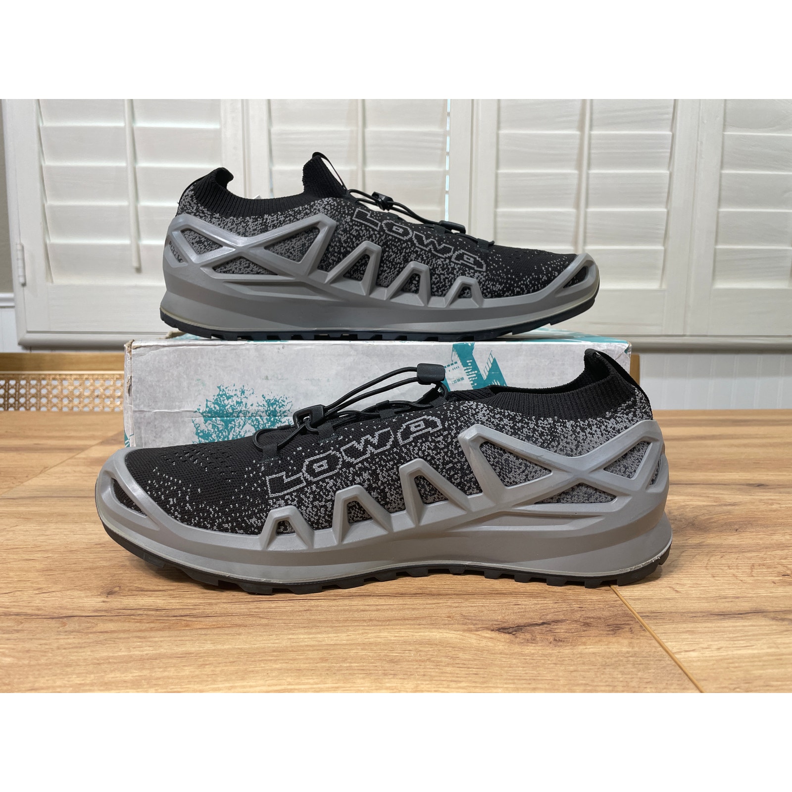 Lowa Mens Fusion Lo Shoes Gray Black Knit Size 12 Nib After Sport Recovery Shoes — image 8 of 8
